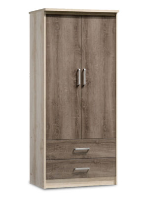 Ντουλάπα ρούχων δίφυλλη OLYMPUS pakoworld χρώμα castillo-toro 81x57x183εκ 1 τμχ.