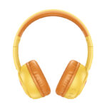 Wireless Ακουστικά Hoco W60 Rhyme V5.4 250mAh με AUX Κίτρινα
