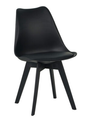 Καρέκλα Gaston I pakoworld PP-PU σε μαύρη απόχρωση 53.5x48.5x81,5εκ 1 τμχ.