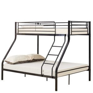 Κουκέτα ArteLibre OSAGE Μαύρο Μέταλλο 200x148x161cm (Στρώματα 90x190cm/140x190cm)