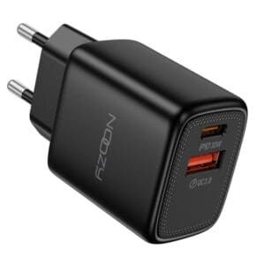 Φορτιστής Ταξιδίου Noozy Rogue E35 PD30W+QC3.0 USB-C Max PD 30W USB-A Max 18W Μαύρος