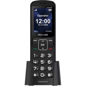 Maxcom MM34D 4G 2.4" 1000mAh με Μεγάλα Πλήκτρα, Ραδιόφωνο, Δόνηση, Φακό, Bluetooth και Βάση Φόρτισης Μαύρο