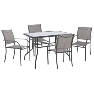 ΣΕΤ ΤΡΑΠΕΖΑΡΙΑΣ 5ΤΜΧ REDAN HM21223 ΤΡΑΠΕΖΙ & 4 ΠΟΛΥΘΡΟΝΕΣ ΣΕ ΓΚΡΙ