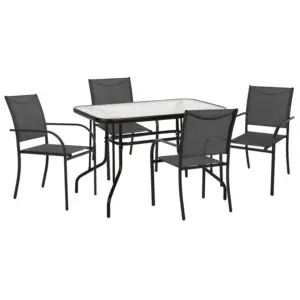 ΣΕΤ ΤΡΑΠΕΖΑΡΙΑΣ 5ΤΜΧ REDAN HM21223.01 ΤΡΑΠΕΖΙ & 4 ΠΟΛΥΘΡΟΝΕΣ ΣΕ ΜΑΥΡΟ