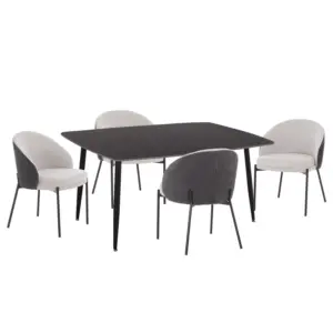 ΣΕΤ ΤΡΑΠΕΖΑΡΙΑΣ 5ΤΜΧ DETTON HM10940.01 ΚΕΡΑΜΙΚΟ TOP--ΥΦΑΣΜΑ ΓΚΡΙ & ΜΕΤΑΛ.ΠΟΔΙΑ ΜΑΥΡΑ