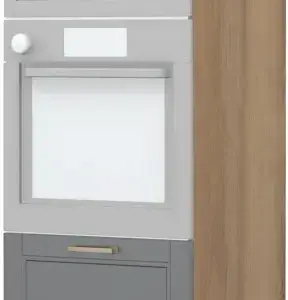 Επιδαπέδιο ντουλάπι φούρνου ψηλό Tahoma K21-60-2MB-Καρυδί - Γραφίτης