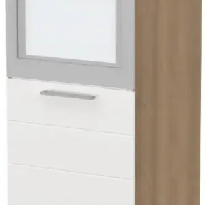 Επιδαπέδιο ντουλάπι φούρνου ψηλό Hudson K14-60-1KR-Καρυδί - Λευκό
