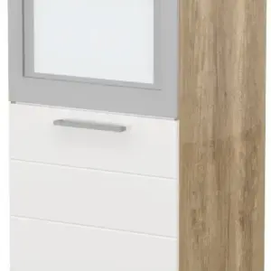 Επιδαπέδιο ντουλάπι φούρνου ψηλό Hudson K14-60-1KR-Φυσικό - Λευκό