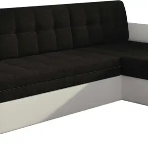Γωνιακός καναπές Comfort-Δεξιά-Λευκό - Μαύρο