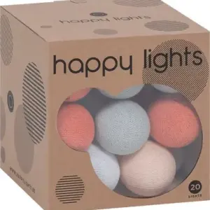 Σετ 20 φωτάκια διακόσμησης Happy-Λευκό - Πορτοκαλί